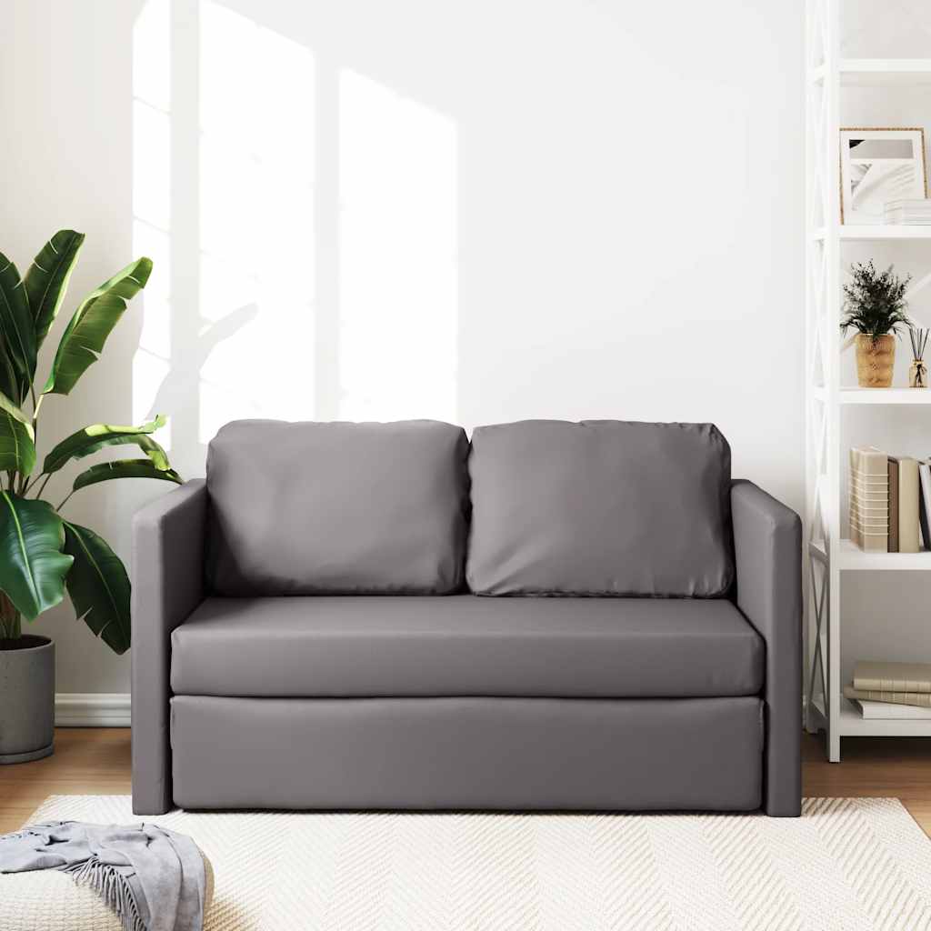 Divano Letto da Terra 2 in 1 Grigio 112x174x55 cm Similpelle | homemem39