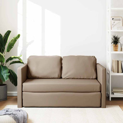 Divano Letto da Terra 2 in 1 Cappuccino 112x174x55cm Similpelle | homemem39
