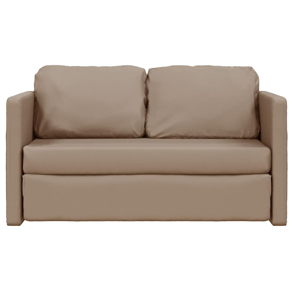 Divano Letto da Terra 2 in 1 Cappuccino 112x174x55cm Similpelle | homemem39
