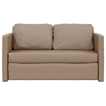 Divano Letto da Terra 2 in 1 Cappuccino 112x174x55cm Similpelle - homemem39