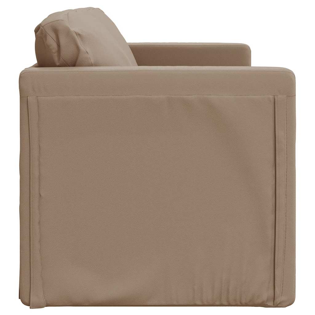 Divano Letto da Terra 2 in 1 Cappuccino 112x174x55cm Similpelle | homemem39