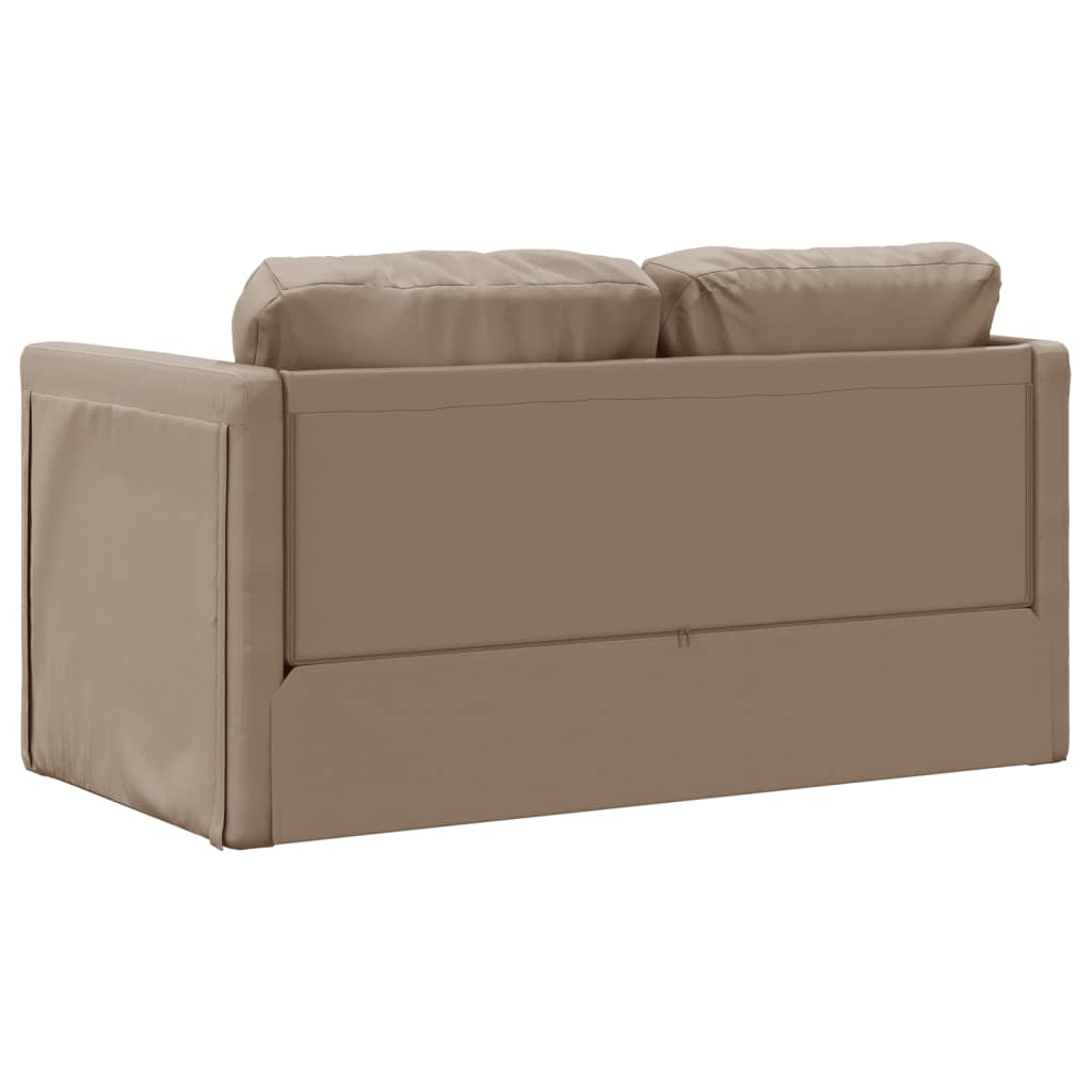 Divano Letto da Terra 2 in 1 Cappuccino 112x174x55cm Similpelle - homemem39