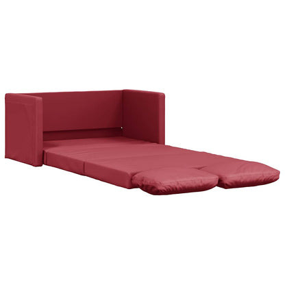 Divano Letto da Terra 2 in 1 Rosso Vino 112x174x55cm Similpelle | homemem39
