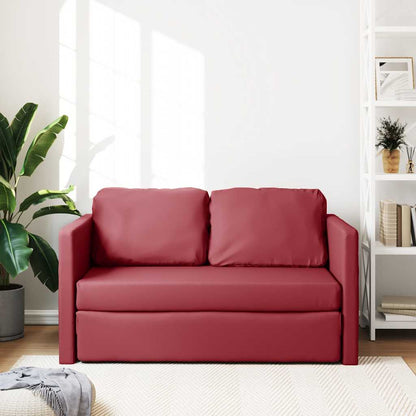 Divano Letto da Terra 2 in 1 Rosso Vino 112x174x55cm Similpelle | homemem39