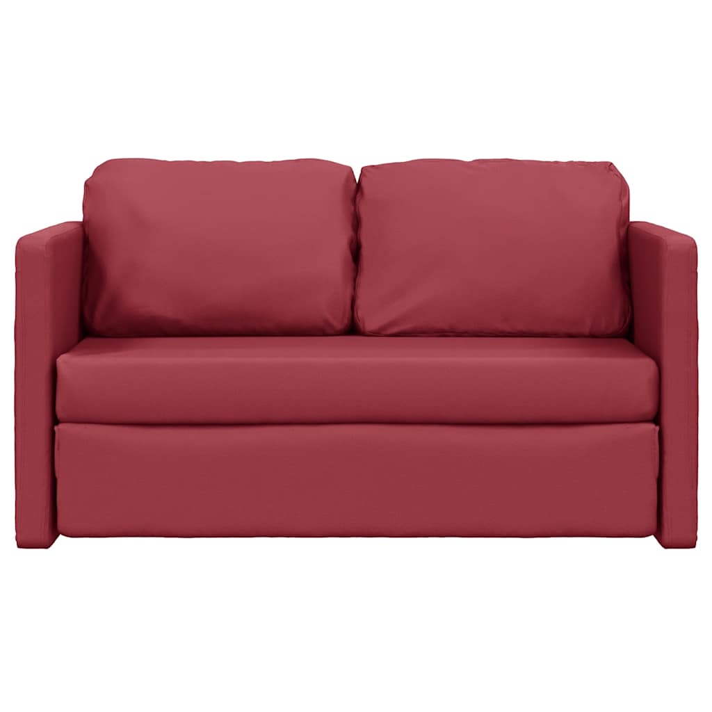 Divano Letto da Terra 2 in 1 Rosso Vino 112x174x55cm Similpelle | homemem39