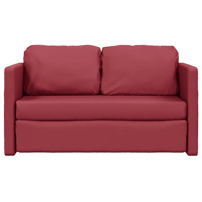 Divano Letto da Terra 2 in 1 Rosso Vino 112x174x55cm Similpelle | homemem39