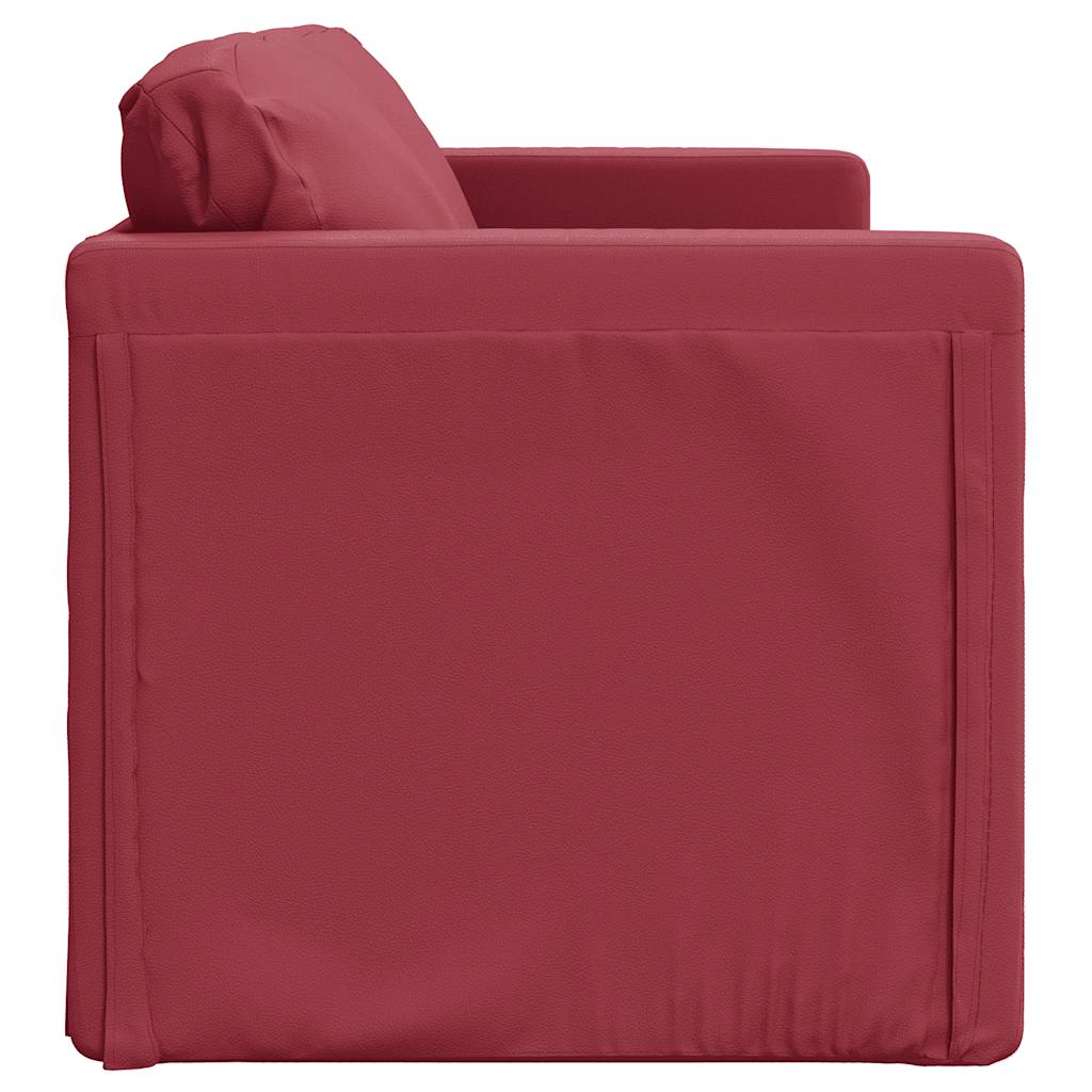Divano Letto da Terra 2 in 1 Rosso Vino 112x174x55cm Similpelle | homemem39