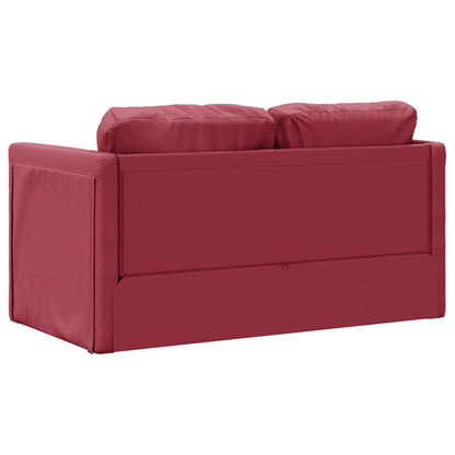 Divano Letto da Terra 2 in 1 Rosso Vino 112x174x55cm Similpelle - homemem39