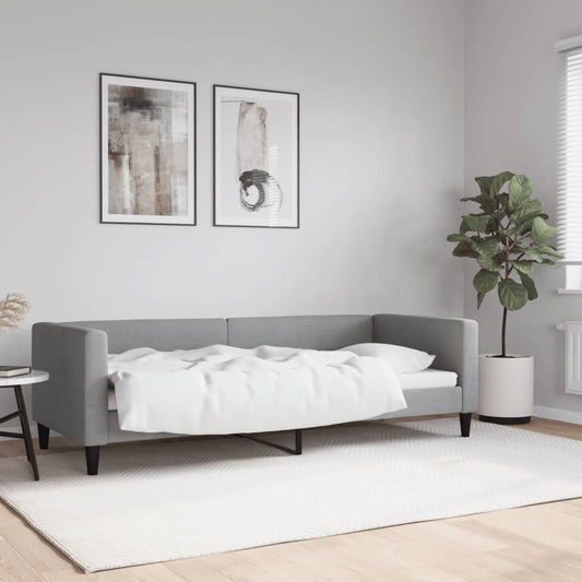 Letto da Giorno Grigio Chiaro 80x200 cm in Tessuto - homemem39