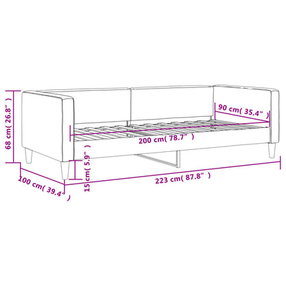 Letto da Giorno Grigio Chiaro 90x200 cm in Tessuto | homemem39