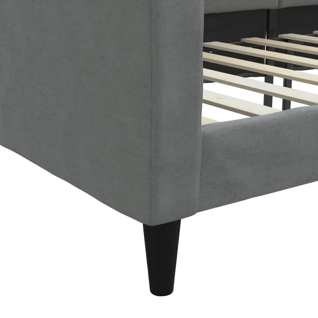 Letto da Giorno Grigio 90x200 cm in Tessuto | homemem39