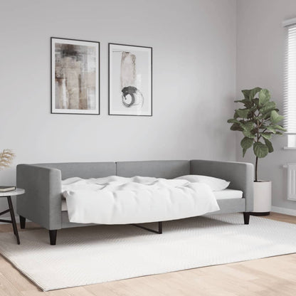 Letto da Giorno Grigio Chiaro 100x200 cm in Tessuto - homemem39