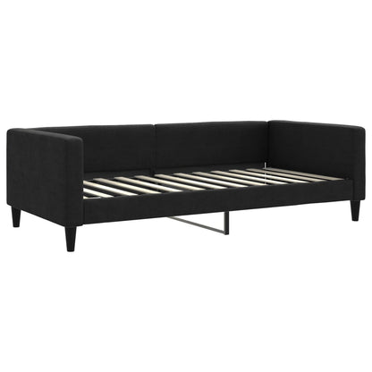 Letto da Giorno Nero 100x200 cm in Tessuto