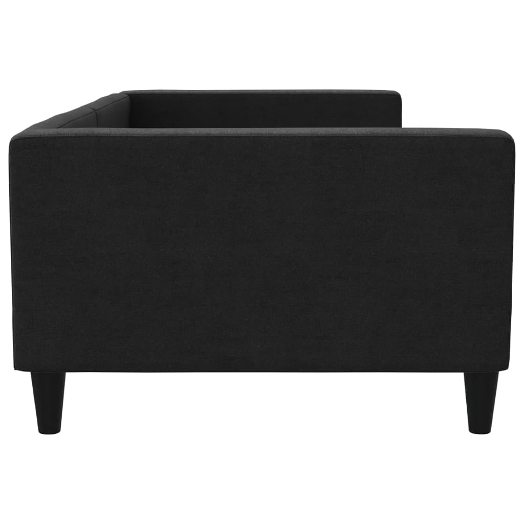Letto da Giorno Nero 100x200 cm in Tessuto