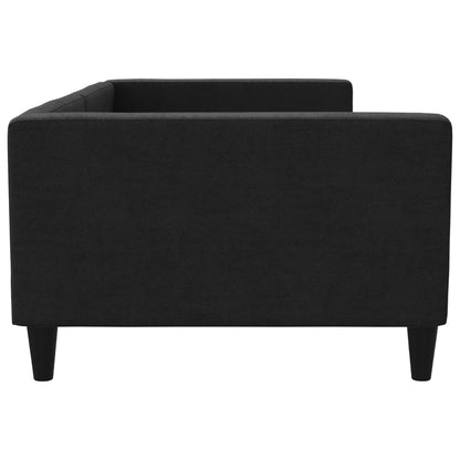 Letto da Giorno Nero 100x200 cm in Tessuto