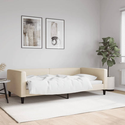 Letto da Giorno Crema 100x200 cm in Tessuto - homemem39