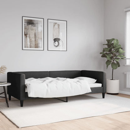 Letto da Giorno Nero 90x190 cm in Tessuto | homemem39