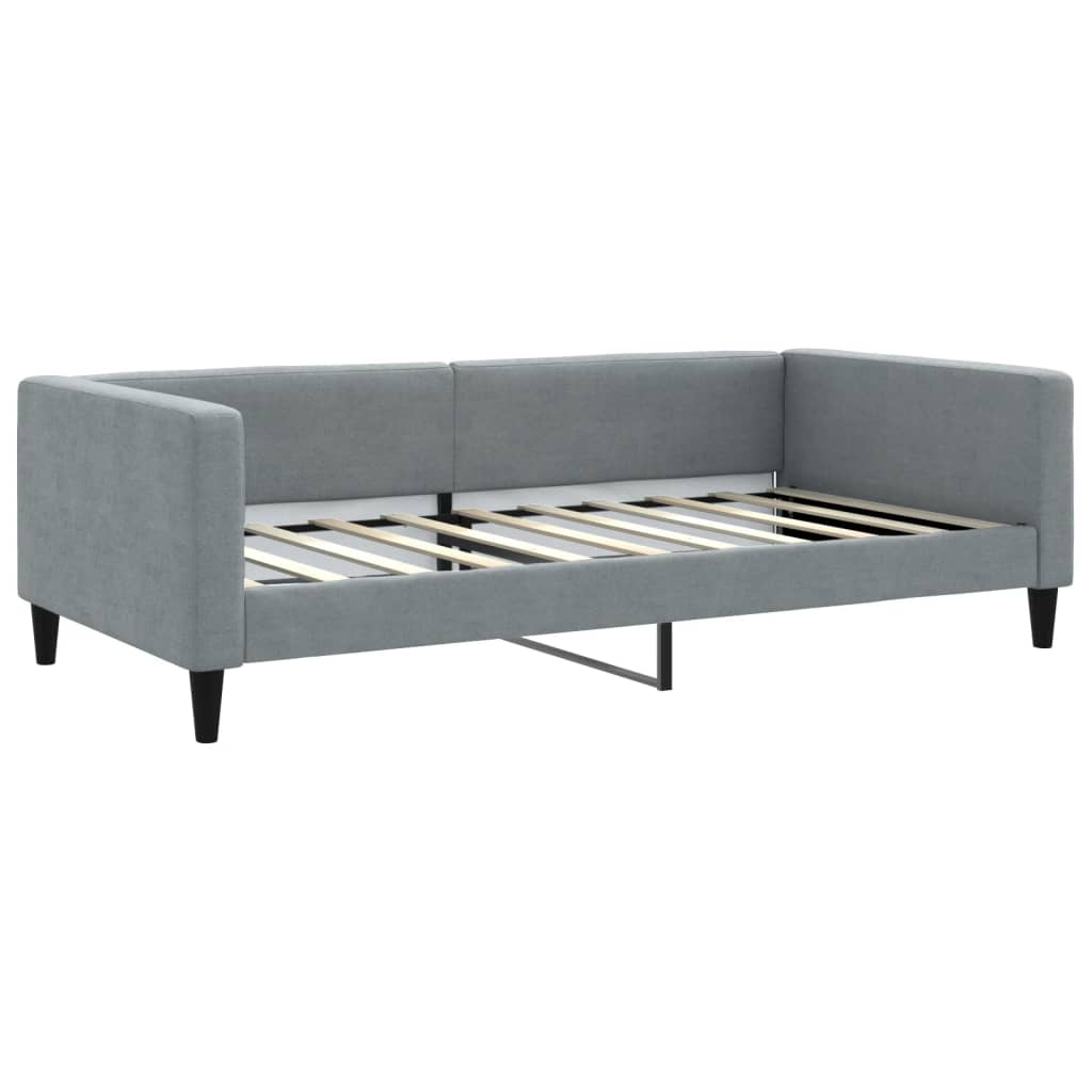 Letto da Giorno Grigio Chiaro 100x190 cm in Tessuto | homemem39