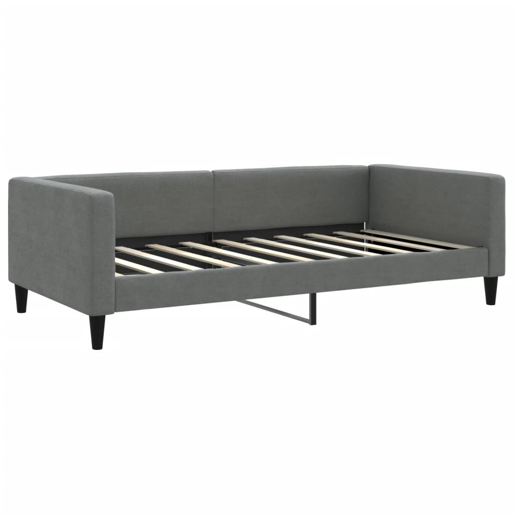 Letto da Giorno Grigio Scuro 100x190 cm in Tessuto