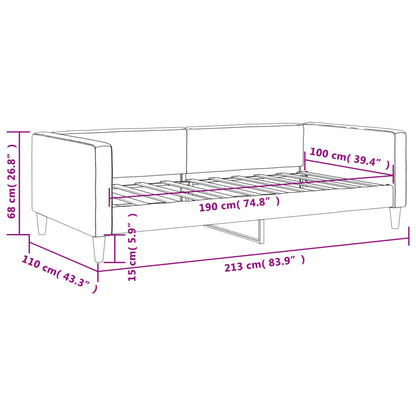 Letto da Giorno Grigio Scuro 100x190 cm in Tessuto | homemem39