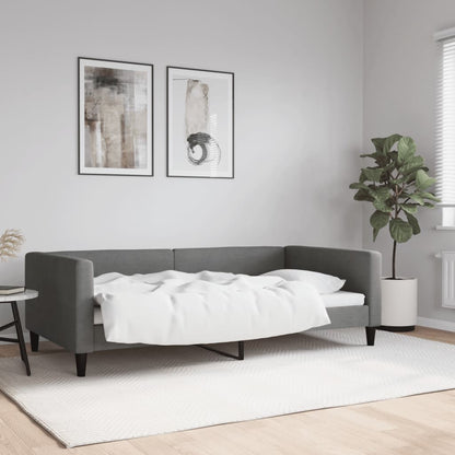 Letto da Giorno Grigio Scuro 100x190 cm in Tessuto
