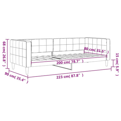 Letto da Giorno Nero 80x200 cm in Velluto | homemem39
