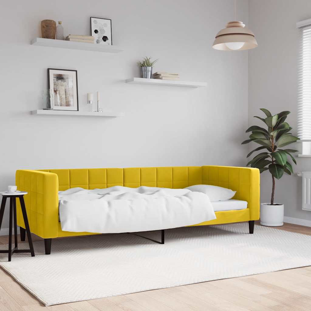 Letto da Giorno Giallo 80x200 cm in Velluto | homemem39