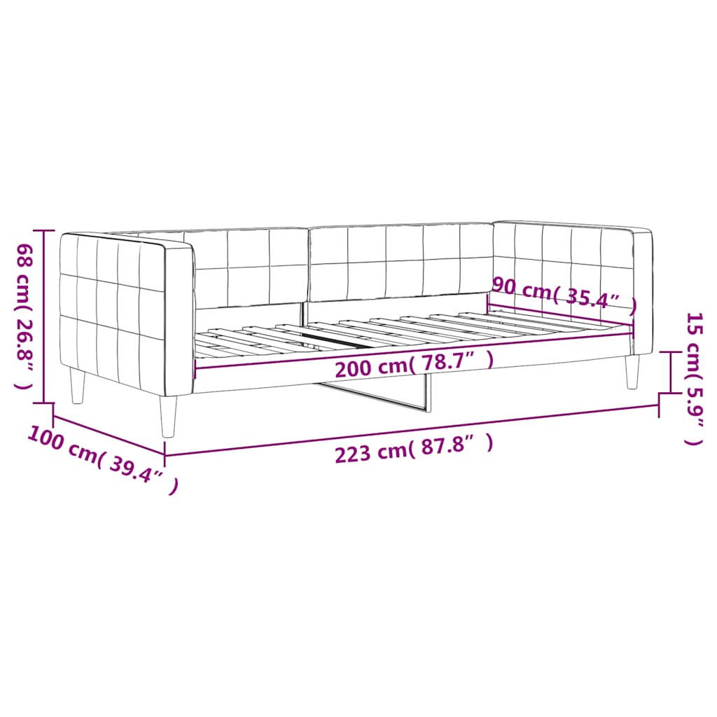 Letto da Giorno Blu 90x200 cm in Velluto | homemem39