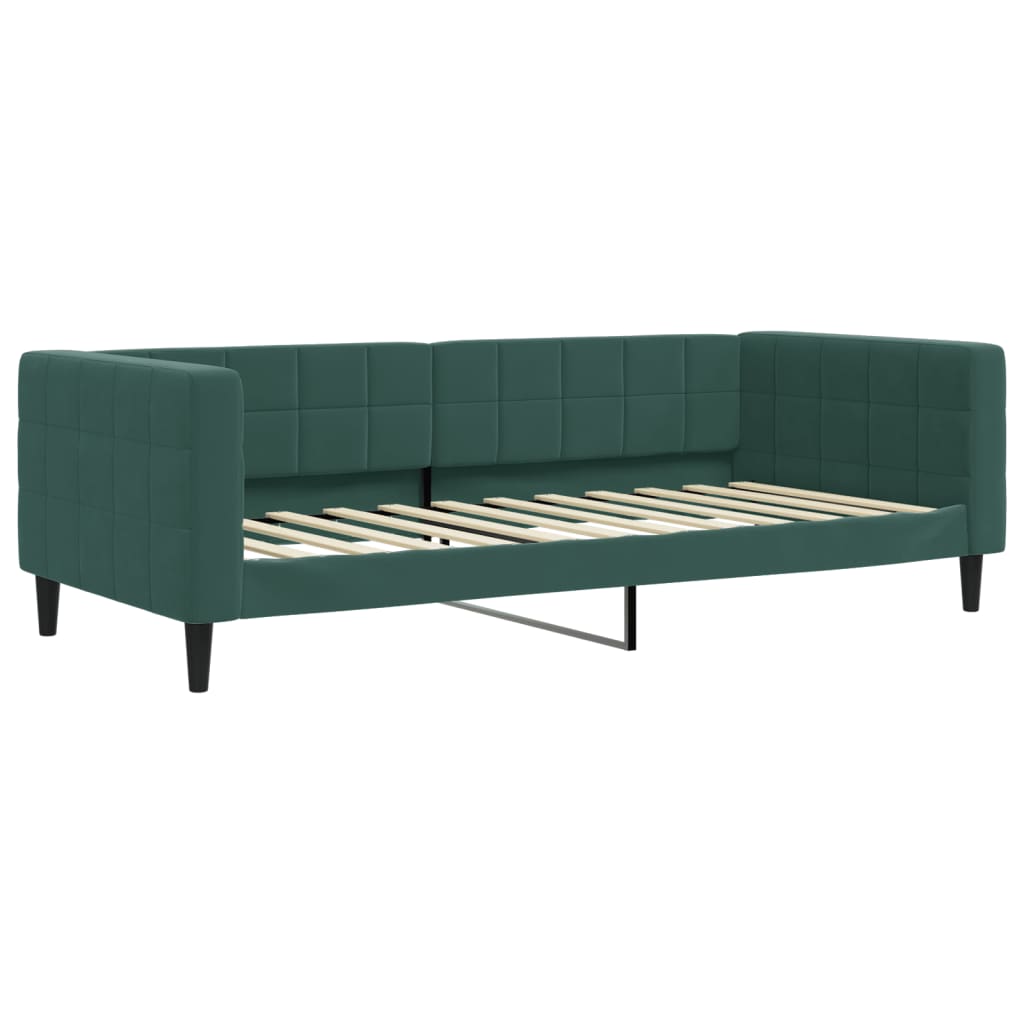 Letto da Giorno Verde Scuro 90x200 cm in Velluto - homemem39