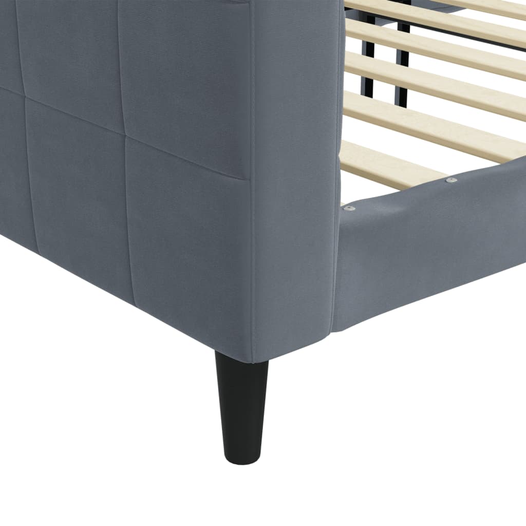 Letto da Giorno Grigio Scuro 100x200 cm in Velluto - homemem39