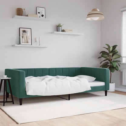 Letto da Giorno Verde Scuro 100x200 cm in Velluto - homemem39