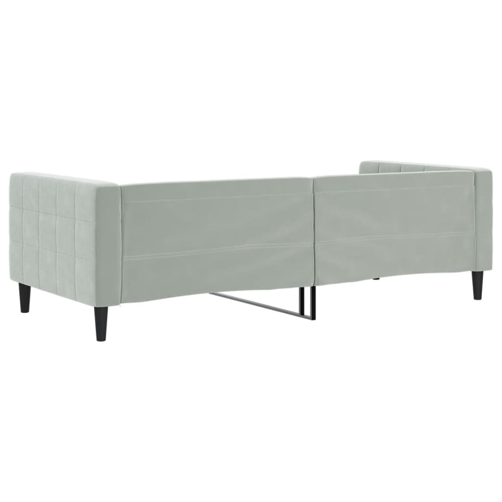 Letto da Giorno Grigio Chiaro 90x190 cm in Velluto - homemem39
