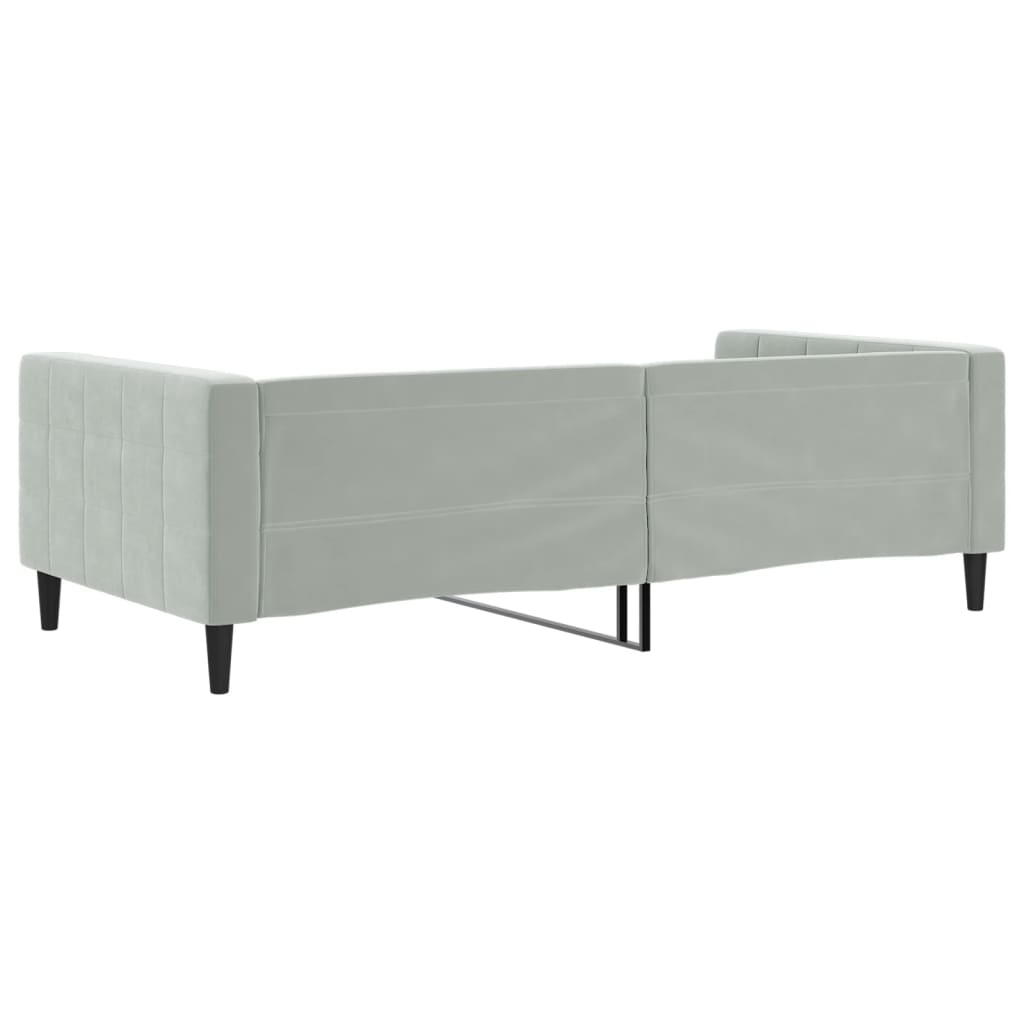 Letto da Giorno Grigio Chiaro 100x190 cm in Velluto | homemem39