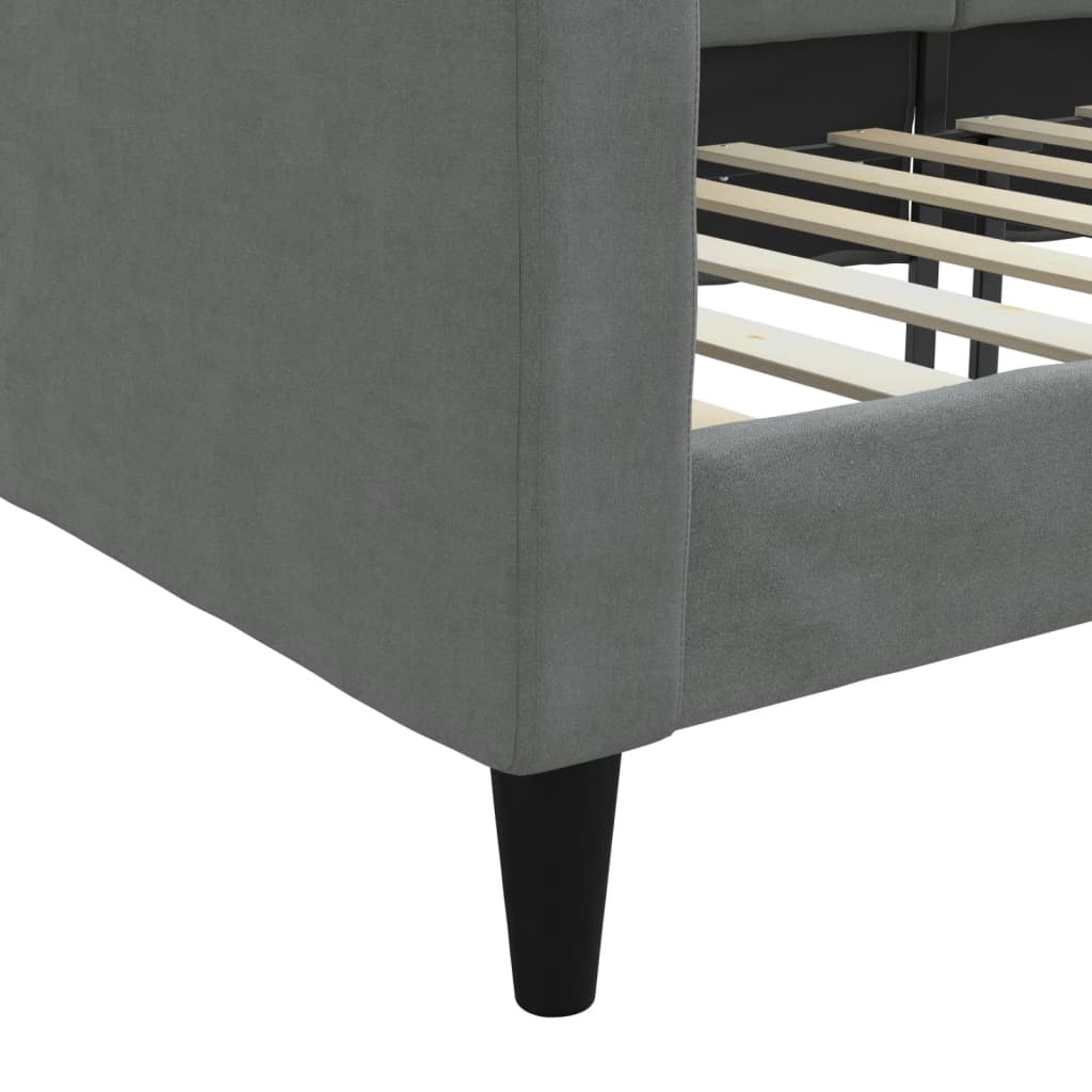Letto da Giorno Grigio Scuro 80x200 cm in Tessuto