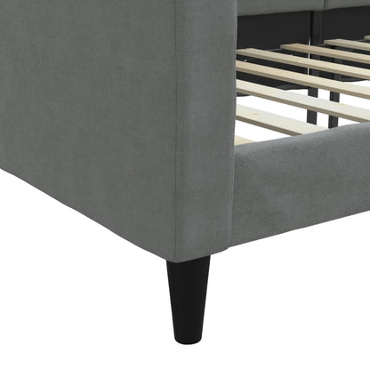 Letto da Giorno Grigio Scuro 80x200 cm in Tessuto
