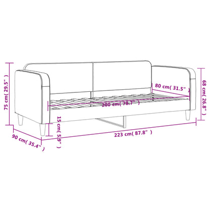 Letto da Giorno Grigio Scuro 80x200 cm in Tessuto