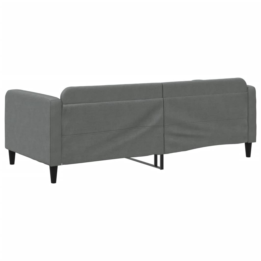 Letto da Giorno Grigio 90x200 cm in Tessuto