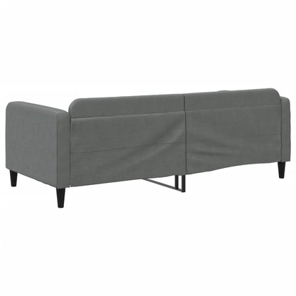Letto da Giorno Grigio 90x200 cm in Tessuto