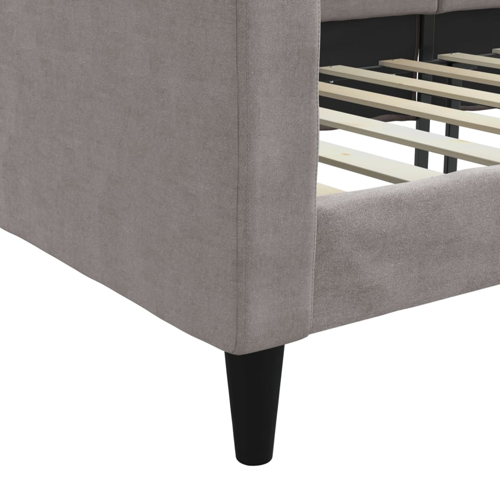 Letto da Giorno Tortora 90x200 cm in Tessuto