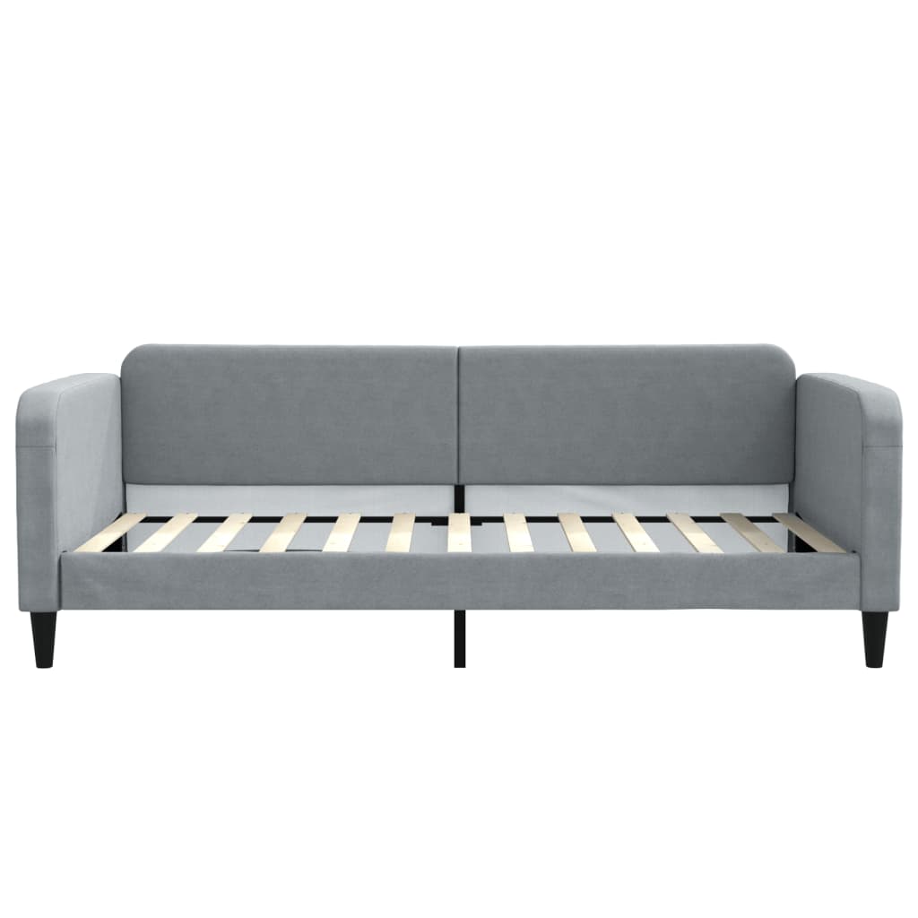 Letto da Giorno Grigio Chiaro 100x200 cm in Tessuto