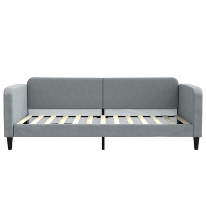 Letto da Giorno Grigio Chiaro 100x200 cm in Tessuto