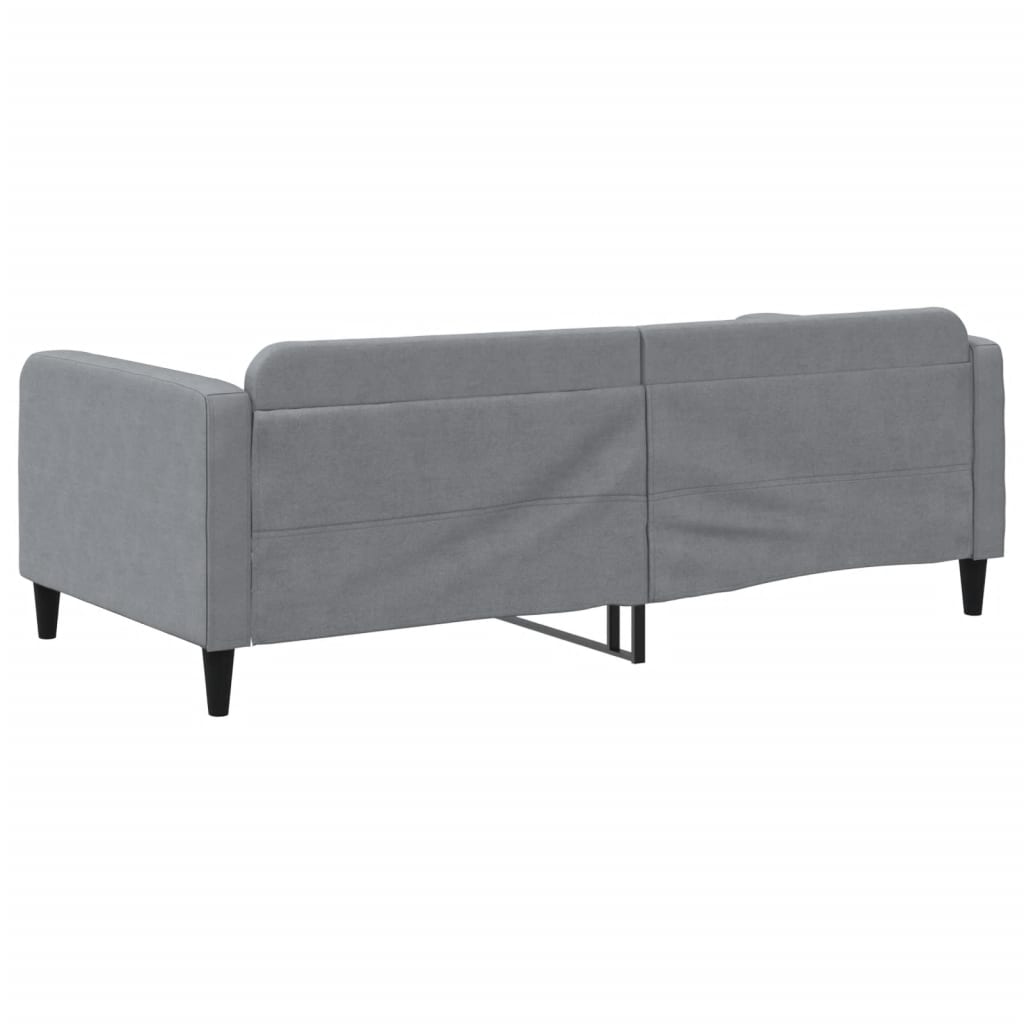 Letto da Giorno Grigio Chiaro 100x200 cm in Tessuto