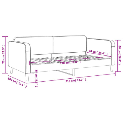 Letto da Giorno Grigio Chiaro 90x190 cm in Tessuto