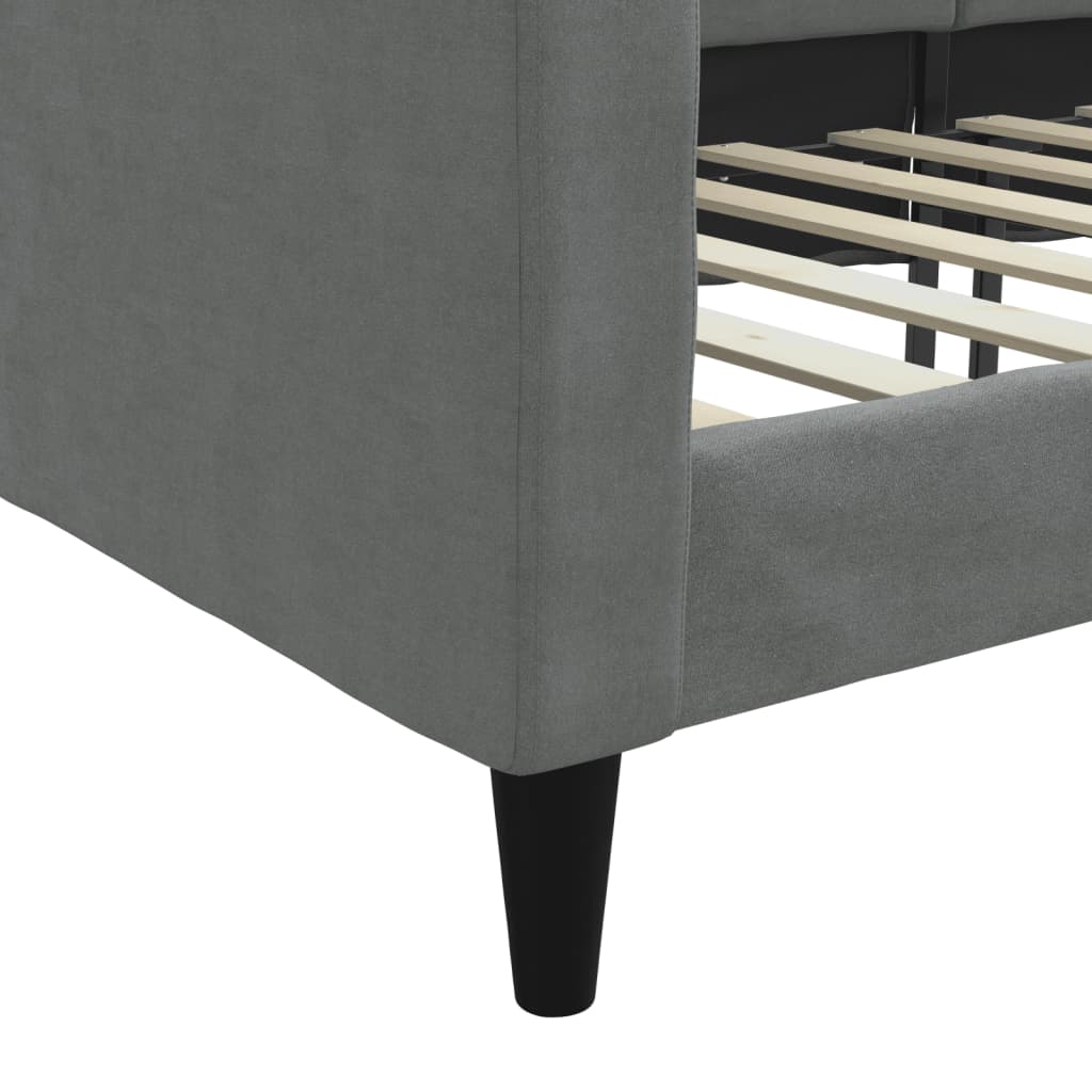 Letto da Giorno Grigio Scuro 90x190 cm in Tessuto