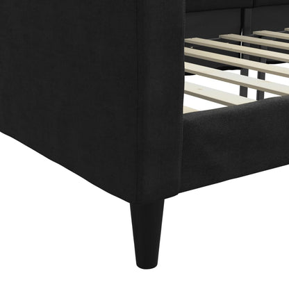 Letto da Giorno Nero 90x190 cm in Tessuto - homemem39