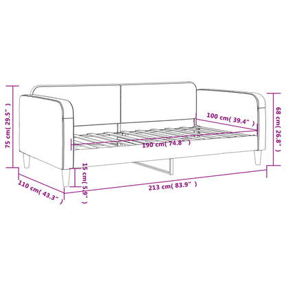 Letto da Giorno Grigio Chiaro 100x190 cm in Tessuto | homemem39