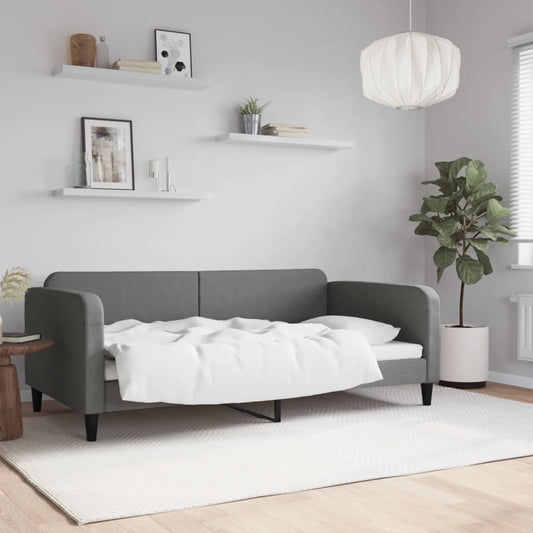 Letto da Giorno Grigio Scuro 100x190 cm in Tessuto | homemem39