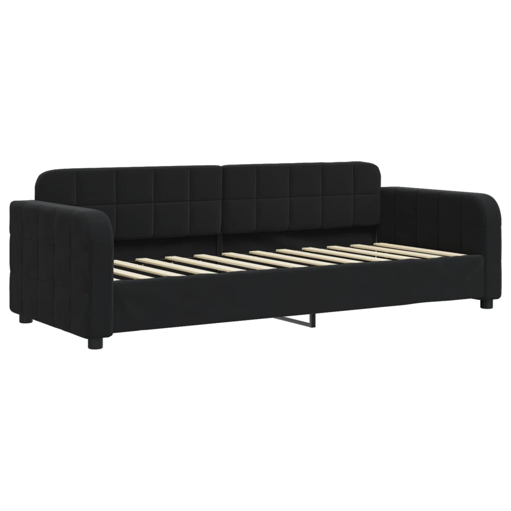 Letto da Giorno Nero 80x200 cm in Velluto | homemem39