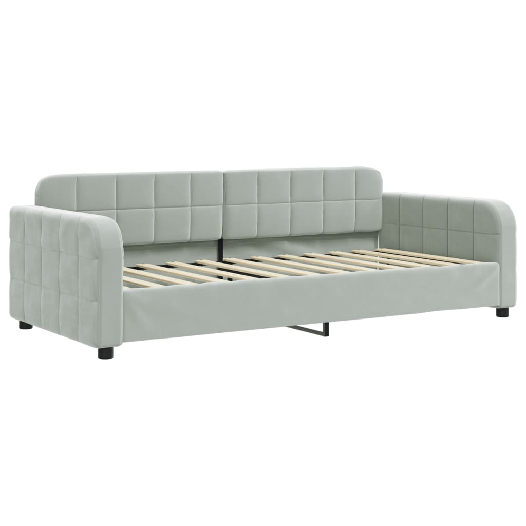 Letto da Giorno Grigio Chiaro 90x200 cm in Velluto | homemem39