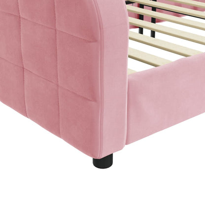 Letto da Giorno Rosa 90x200 cm in Velluto - homemem39